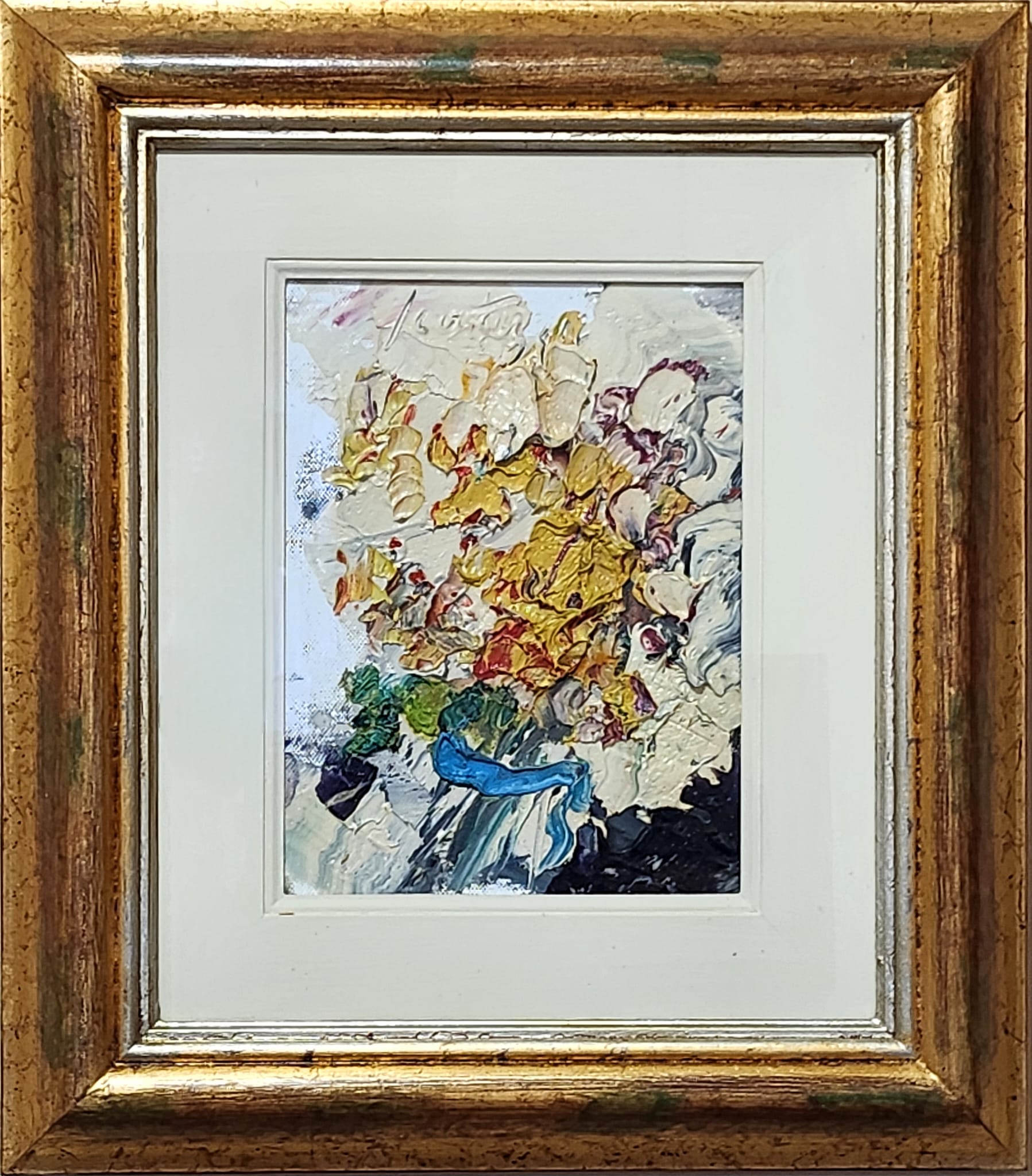 Sergio Scatizzi, Fiori e mimose, Olio su tela, cm 24x18, 2003