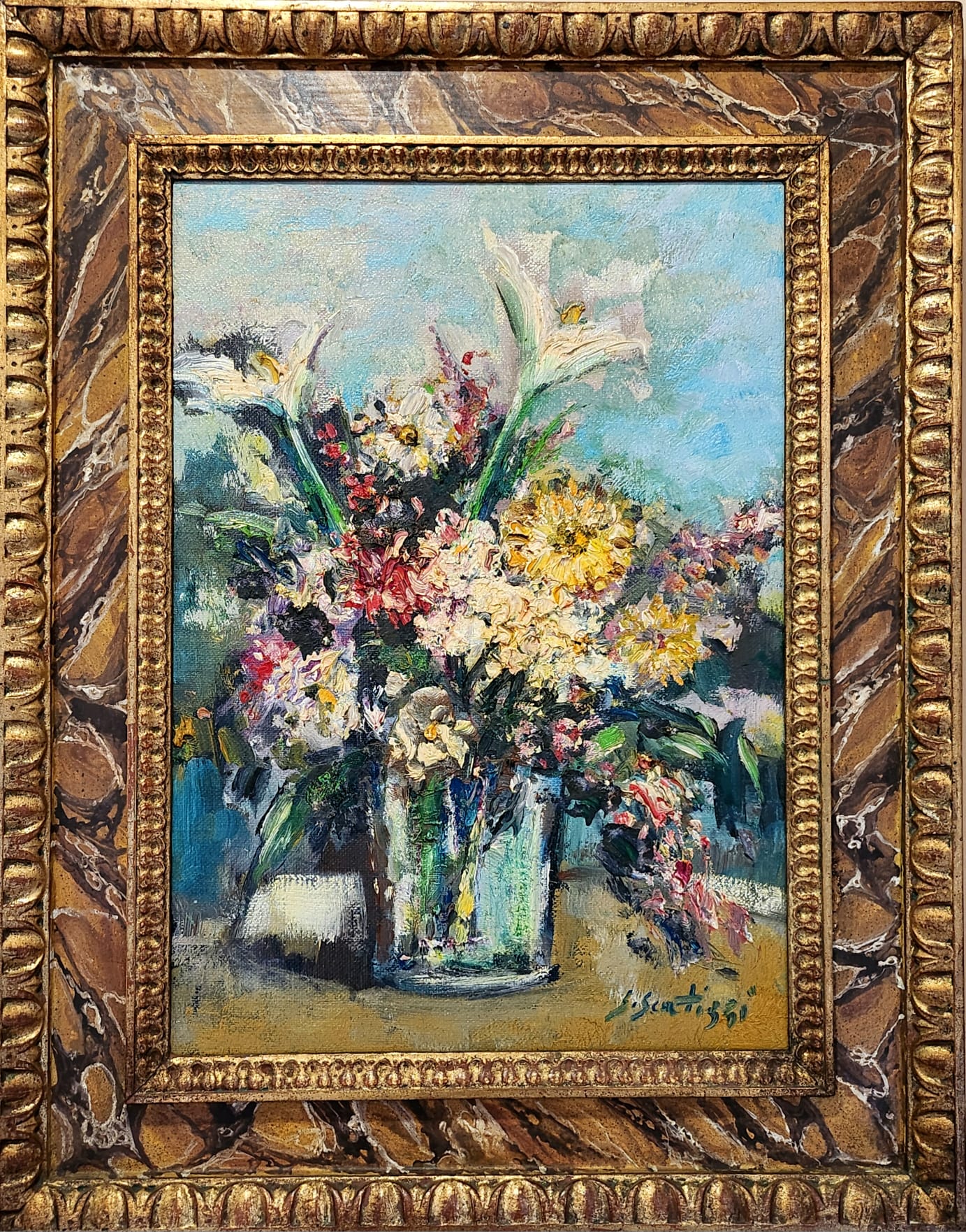 Sergio Scatizzi, Fiori, Olio su tela, cm 70x50, 1967-1968