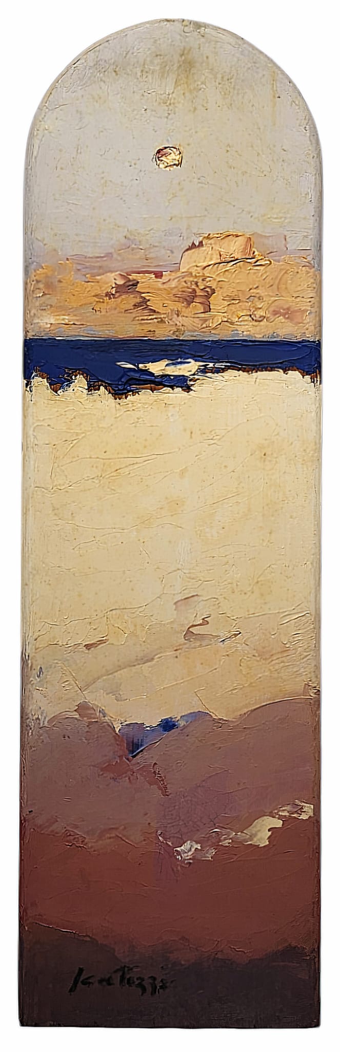 Sergio Scatizzi, Spiaggia, Olio su tavola, cm 60x23, 1999