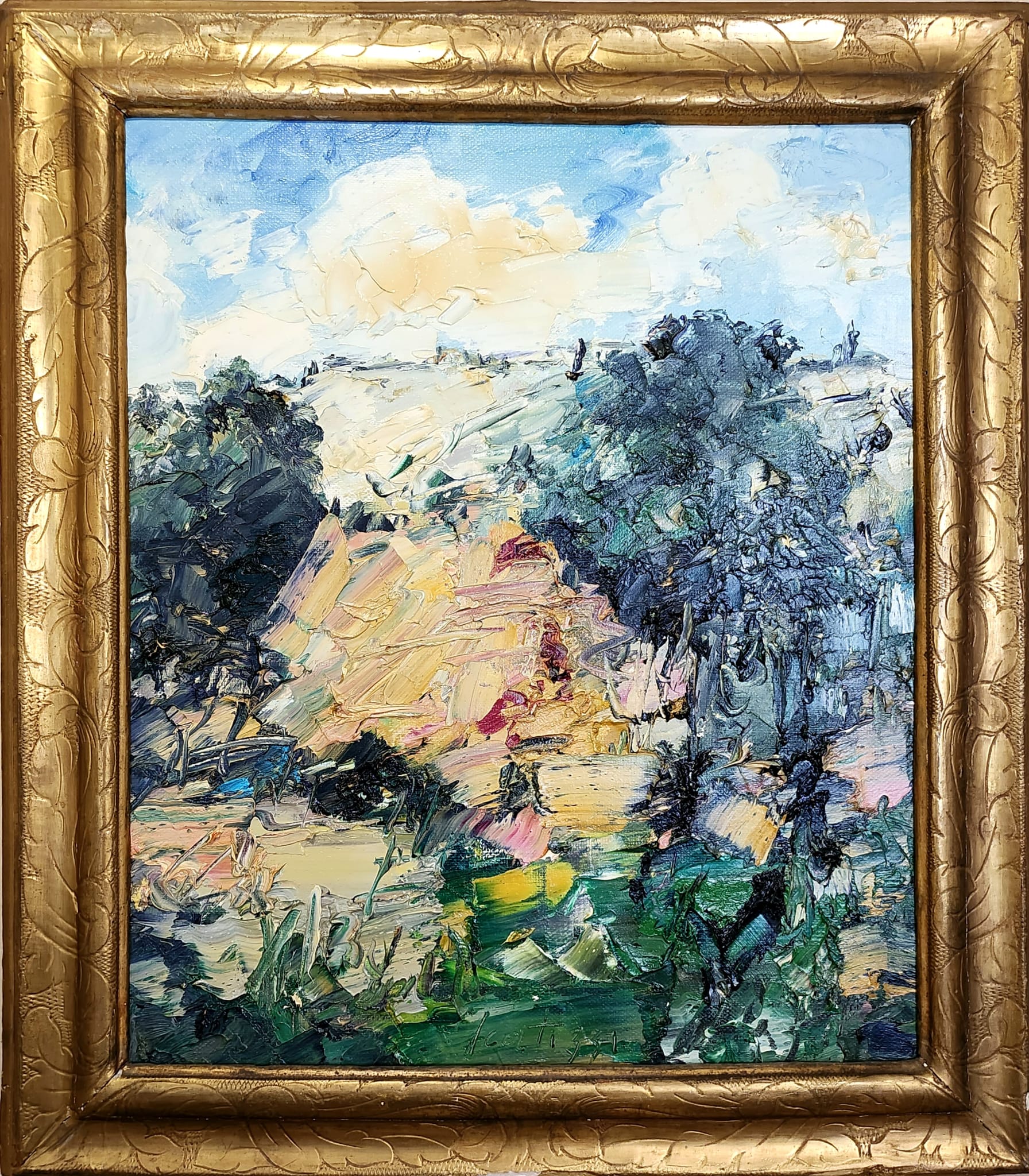 Sergio Scatizzi, Paesaggio in Valdinievole, Olio su tela, cm 75x62, 2001