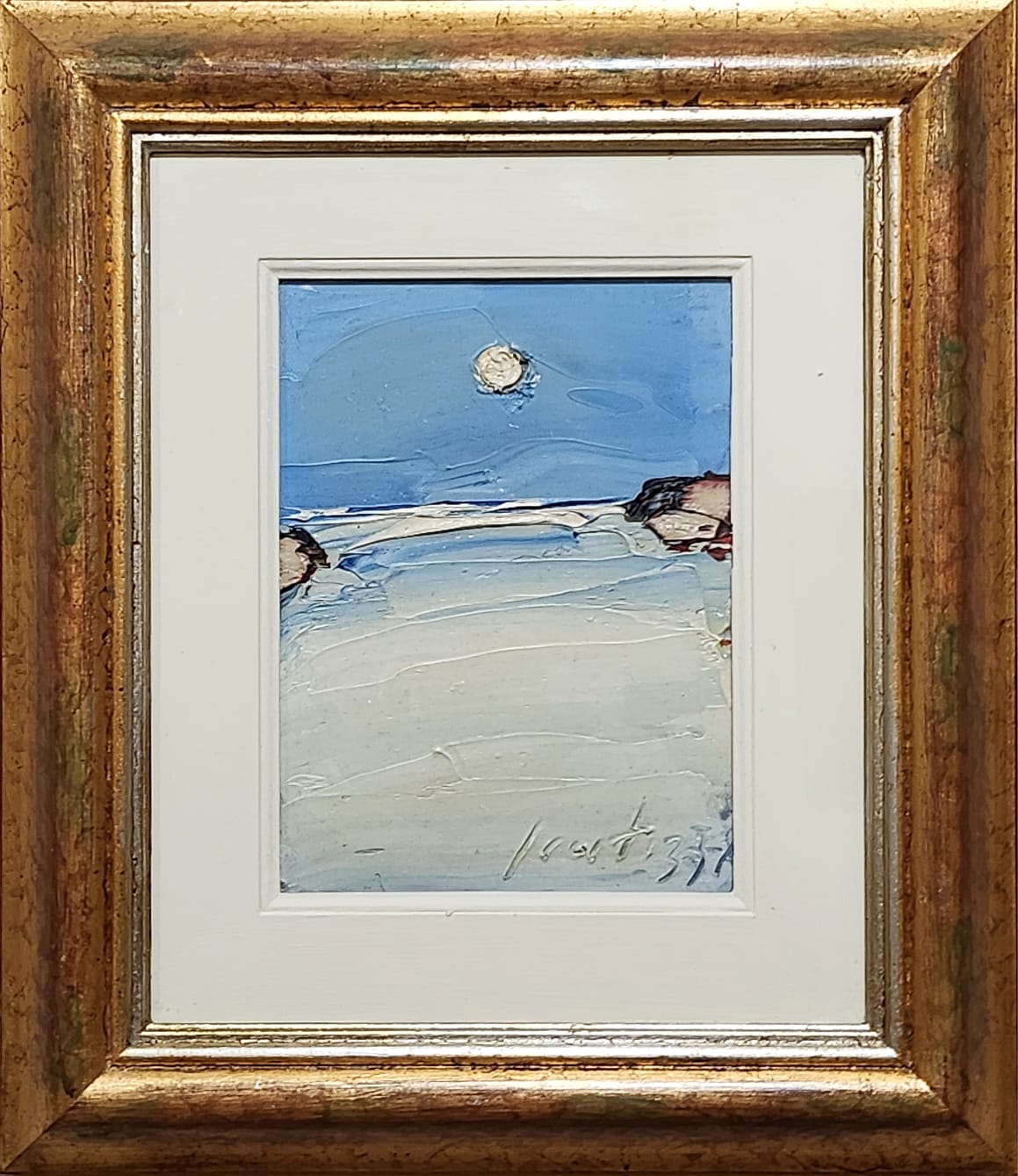 Sergio Scatizzi, Spiaggia d'estate, Olio su tela, cm 24x18, 2003