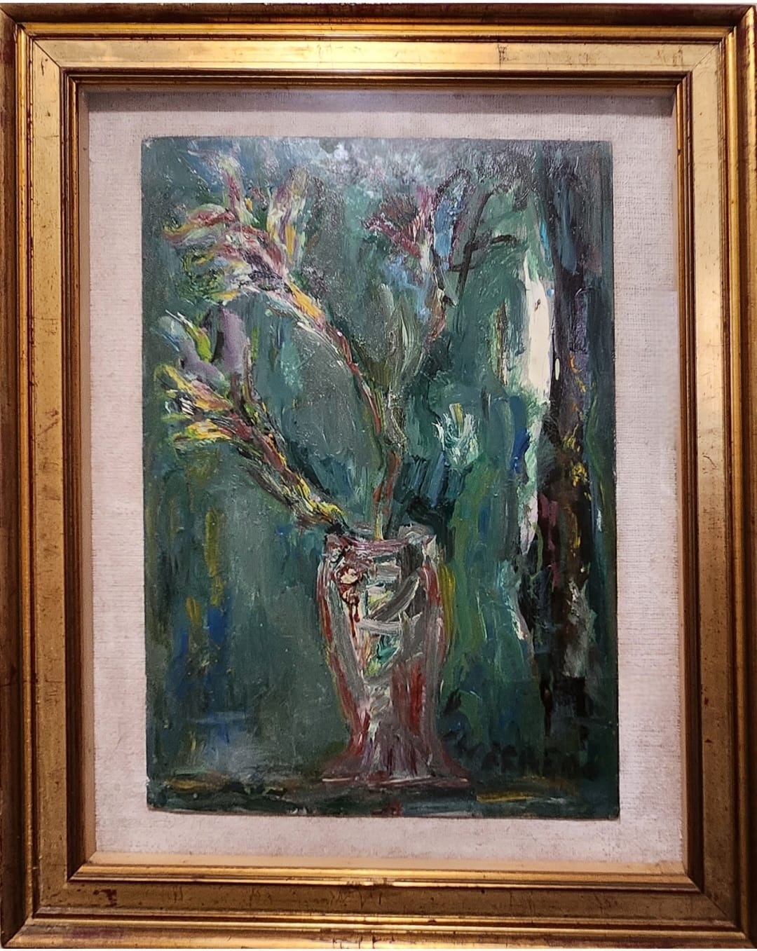 Silvio Loffredo, Fiori, Olio su cartone, cm 59x42, 1979